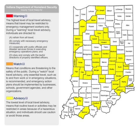 Indiana Department Of Transportation Travel Advisory Map - Transport Informations Lane