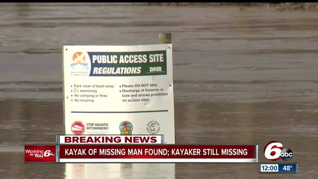 IN authorities recover kayak belonging to missing Columbus man