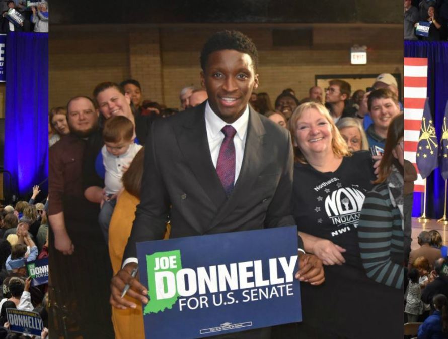 Pacers' Victor Oladipo endorses Joe Donnelly for U.S. Senate at northern Indiana...